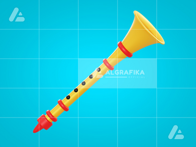 3d 插图单簧管对象(3d illustration clarinet object)
