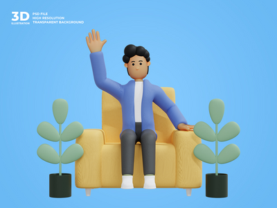 3d 业务人字符图(3d business man character illustration)