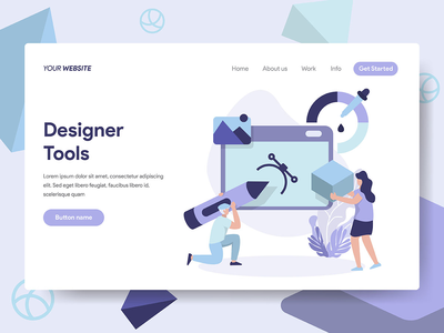 3D 设计师工具插图(3D Designer Tools Illustration)