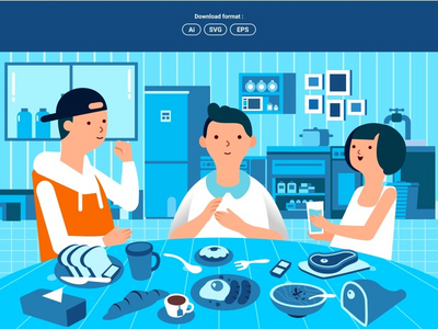 早餐单色背景(Breakfast monochrome background)