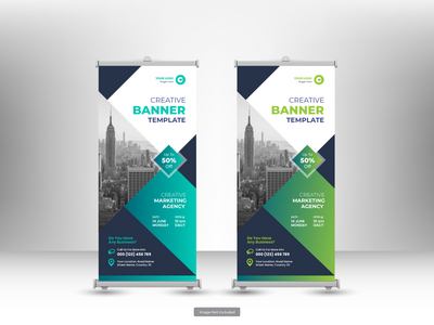 企业卷起横幅或传单社交媒体帖子模板(Corporate roll up banner or flyer social media post template)
