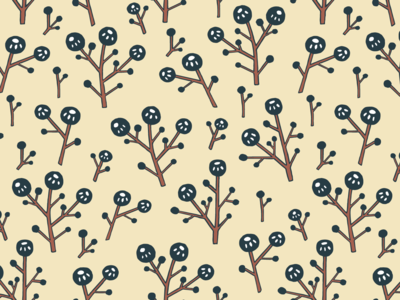 浆果无缝模式(Berries seamless pattern)
