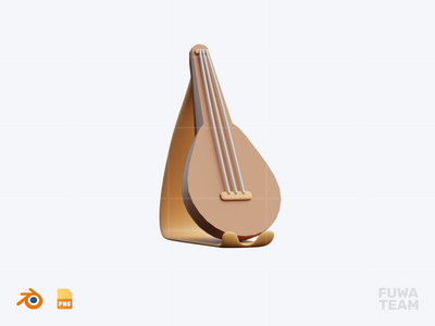 琵琶 - 3D 可爱的日本图标包(Biwa - 3D Cute Japanese Icon Pack)