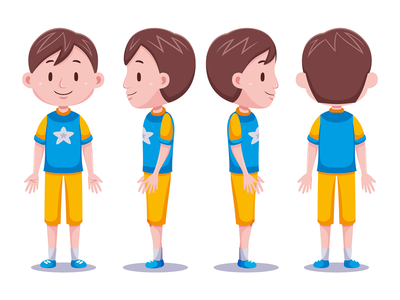 不同姿势的可爱男孩角色 #01(Cute Boys Character in Different Poses #01)