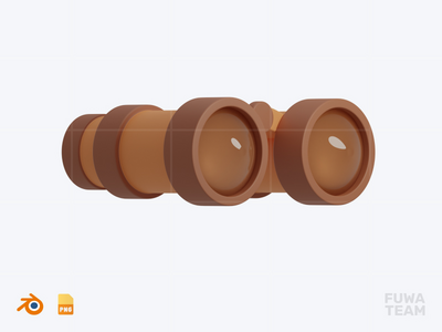 双筒望远镜 - 3D 野营插画包（正面）(Binocular - 3D Camping Illustration Pack (front))