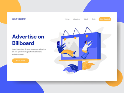 在广告牌矢量图上做广告(Advertise on Billboard Vector illustration)