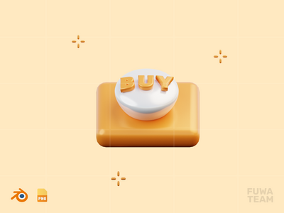 购买按钮 - 3D 销售和营销插图包（正面）(Buy Button - 3D Sale & Marketing Illustration Pack (front))