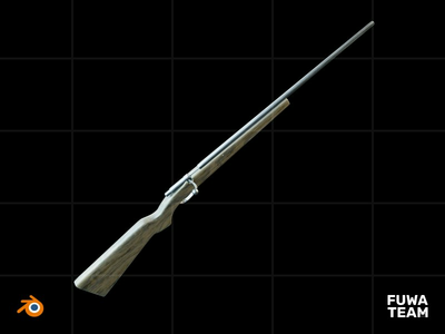 3D 游戏设备在黑暗插图包中发光 - 步枪(3D Game equipment glow in the dark illustration pack - Rifle)