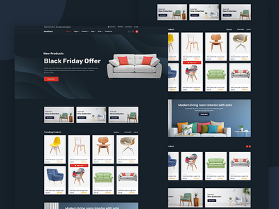 黑色星期五现代家具登陆页面(Black Friday Modern Furniture landing page)