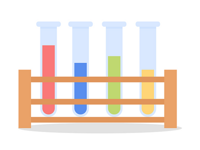 支架半平面彩色矢量项中的化学管(Chemical tubes in holder semi flat color vector item)