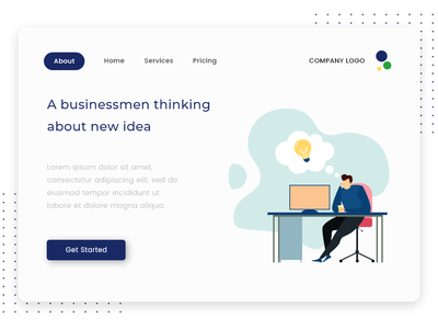 考虑新想法的商人(A businessmen thinking about new idea)