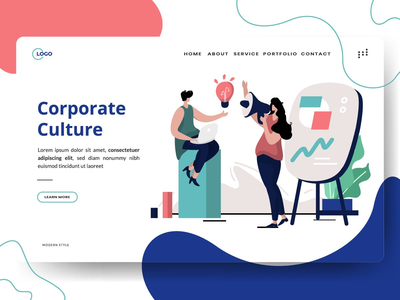平面插图企业文化团队合作商业营销在线(flat illustration Corporate Culture of teamwork  business marketing online)