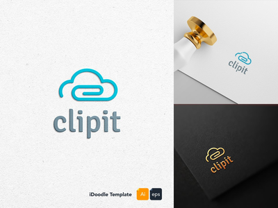 剪辑它徽标模板(Clip it logo template)