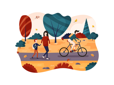 回到学校秋天图(Back to School Autumn Illustration)