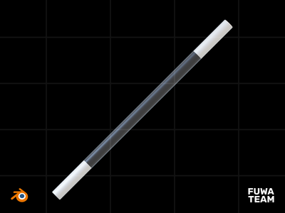 3D游戏设备在黑暗插图包中发光 - 魔术棒（正面）(3D Game equipment glow in the dark illustration pack - Magic Stick (Front))