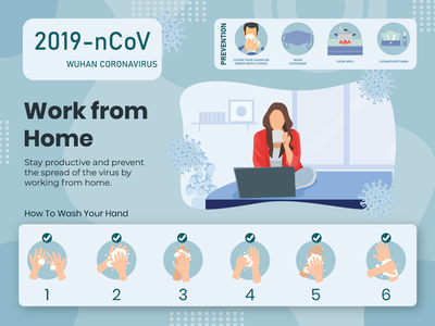 2019-nCoV 预防和在家工作信息图(2019-nCoV Prevention and Work From Home Infographic)