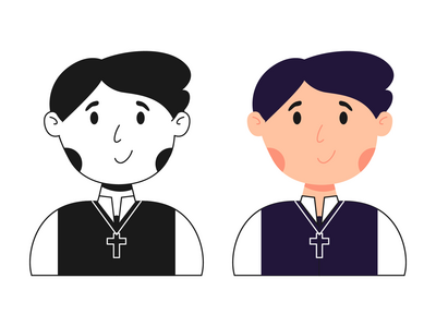 天主教男孩头像插图(Catholic Boy Avatar Illustration)