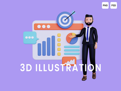 呈现业务增长的商人(Business Man presenting Business Growth)