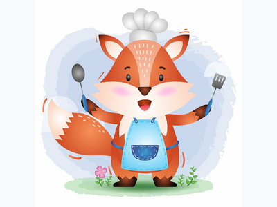 可爱的小狐狸厨师(a cute little fox chef)
