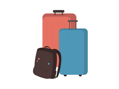 行李平面颜色矢量对象(Baggage flat color vector object)
