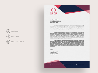 黑色和酒红色商务信笺(Black and Wine Color business letterhead)