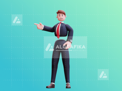 3d 商人人物插图(3d businessman character illustration)