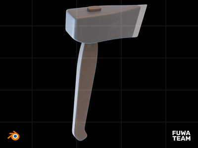 3D 游戏设备在黑暗插图包中发光 - 斧头(3D Game equipment glow in the dark illustration pack - Axe)