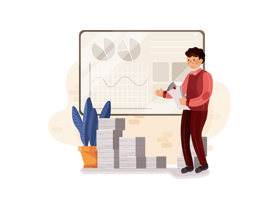 做销售分析的商人(Businessman doing sales analytics)