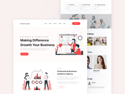 商业和咨询登陆页面设计(Business & Consulting Landing Page Design)