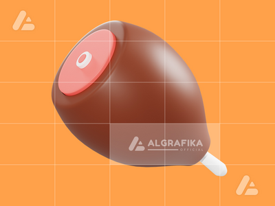 3d 插图烤肉对象(3d illustration grilled meat object)