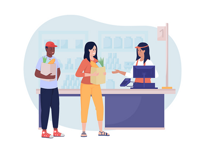 愤怒的客户 2D 矢量隔离插图(Angry customer 2D vector isolated illustration)