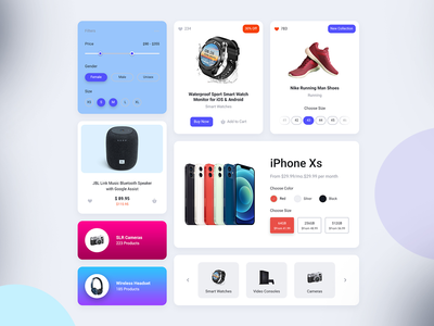 卡片 UI 套件 - 电子商务商店(Cards UI Kit - e Commerce Shop)