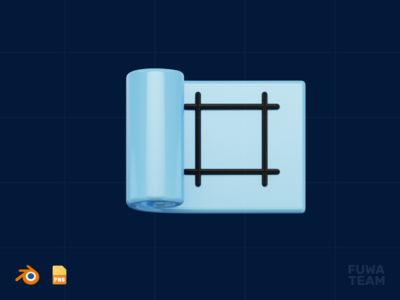 Blue Print - 3D 设计过程图（正面）(Blue Print - 3D Design Process Illustration (front))