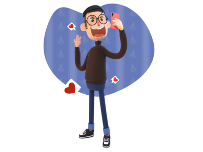 休闲插画酷男孩(Casual illustration cooly boy)