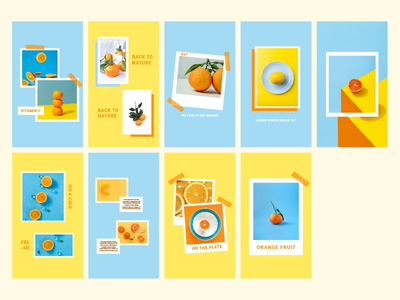 蓝色黄色照片拼贴社交媒体肖像模板(Blue Yellow Photo Collage social media portrait template)