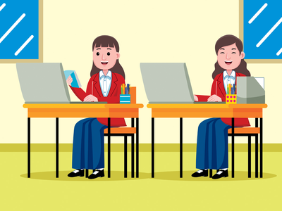 女商人职业矢量图(Businesswoman Profession Vector Illustration)