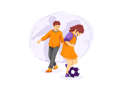 孩子们在公园踢足球(Children playing football at park)