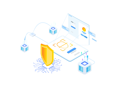 Blockchain 等距插图安全(Blockchain Isometric Illustration Security)