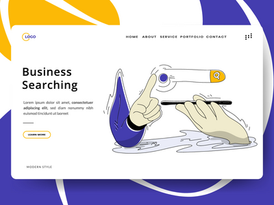 业务搜索平面插图(Business Searching flat illustration)