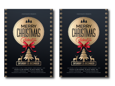 圣诞晚会传单模板(Christmas Party Flyer Template)