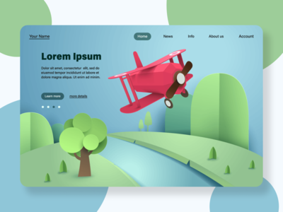 3D 乘飞机登陆页面(3D Plane Ride Landing Page)