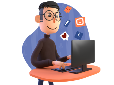 休闲插画酷男孩(Casual illustration cooly boy)