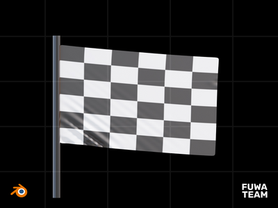 3D 游戏物品在黑暗中发光插图包 - 完成标志（正面）(3D Game Item Glow In The Dark Illustration Pack - Finish Flag (Front))