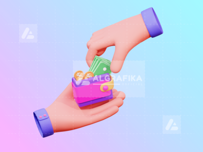 3d 手势金融插图(3D Hand Gesture Finance Illustration)