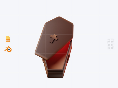Coffin - 3D 万圣节图标包（正面）(Coffin - 3D Halloween Icon Pack (front))