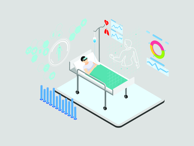ARVR 健康等距图(ARVR Health Isometric Illustration)