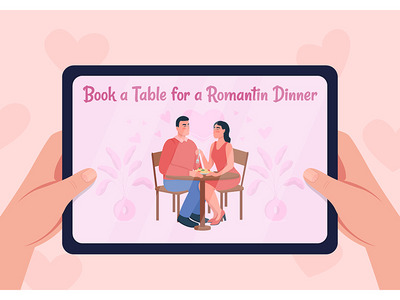 用于日期平面颜色矢量图的书表(Book table for date flat color vector illustration)