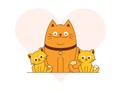 猫科动物——小猫和大猫(Cats family — kittens and big cat)