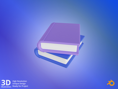 书籍-教育 3D 插图(Books - Education 3D Illustration)