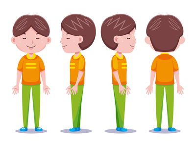 不同姿势的可爱男孩角色 #03(Cute Boys Character in Different Poses #03)